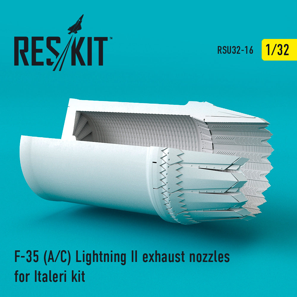 Lockheed-Martin F-35A/F-35C Lightning II. exhaust nozzles (designed to be used with Italeri kits)(Reskit sold out July 2025)
