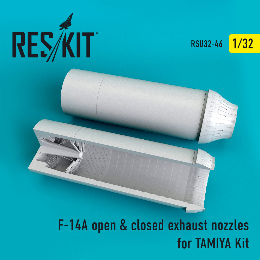 Grumman F-14A Tomcat open & closed exhaust nozzles (designed to be used with Tamiya kits) (Reskit sold out August 2024)