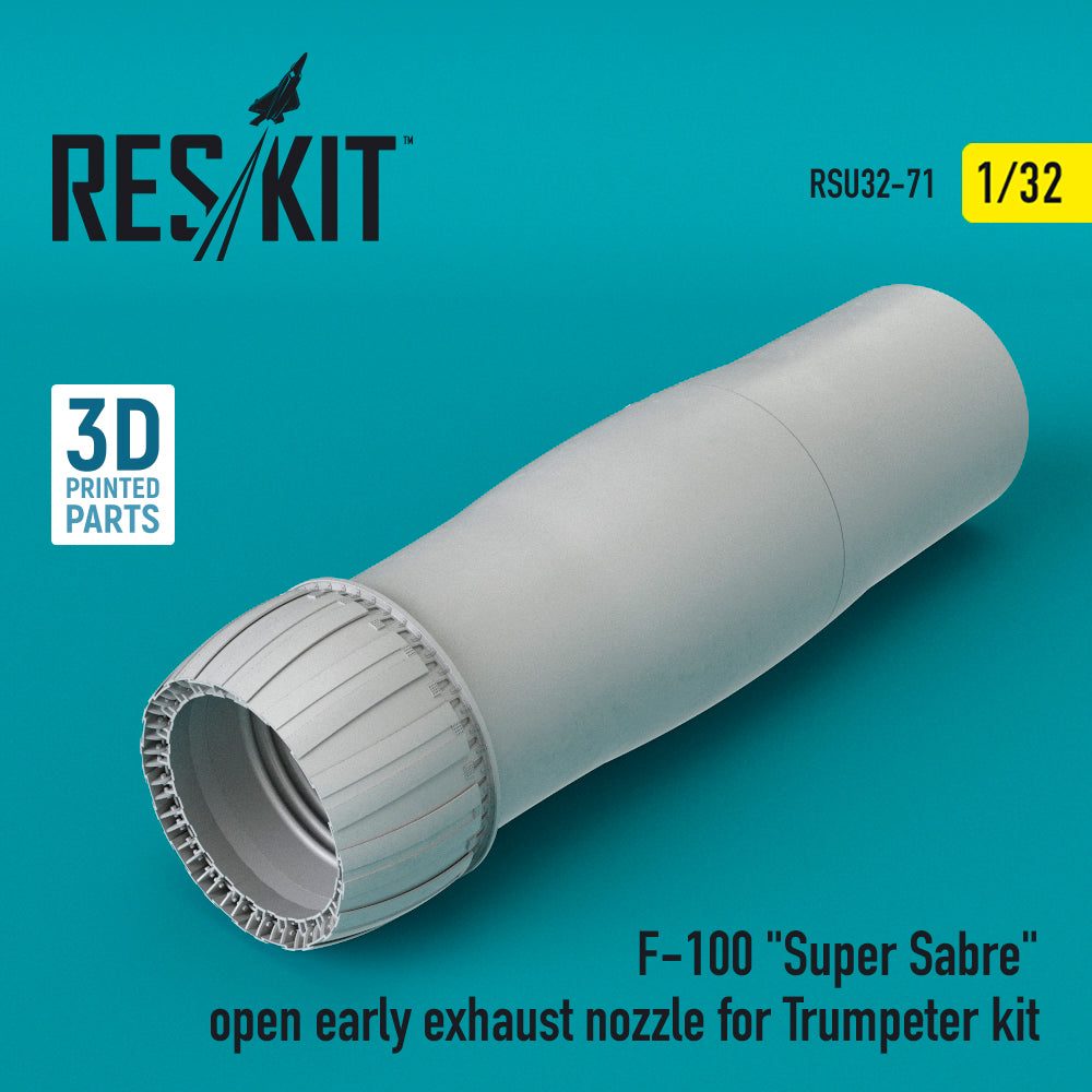 North-American F-100C/F-100D/F-100F Super Sabre open early exhaust nozzle (designed to be used with Trumpeter kits)(Reskit sold out July 2025)