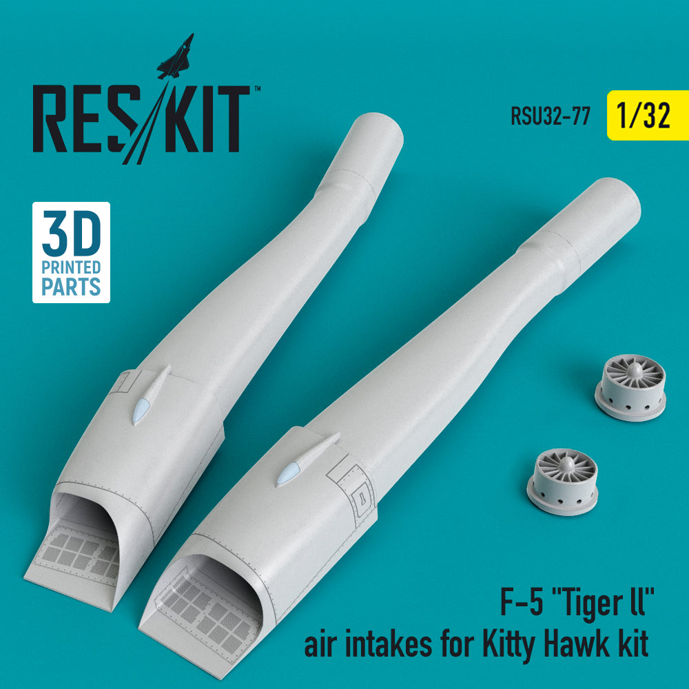 Northrop F-5 Tiger ll air intakes(designed to be used with Kitty Hawk Models Models and Zimi Model kits) (3D-Printed)