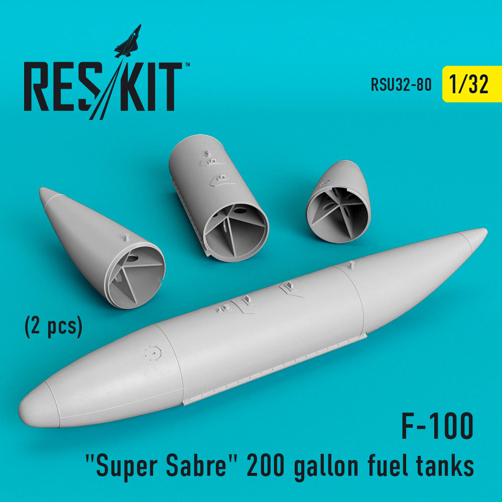 North-American F-100D 'Super Sabre' 200 gallon fuel tanks (designed to be used with Trumpeter kits) (ResKit sold out February 2026)