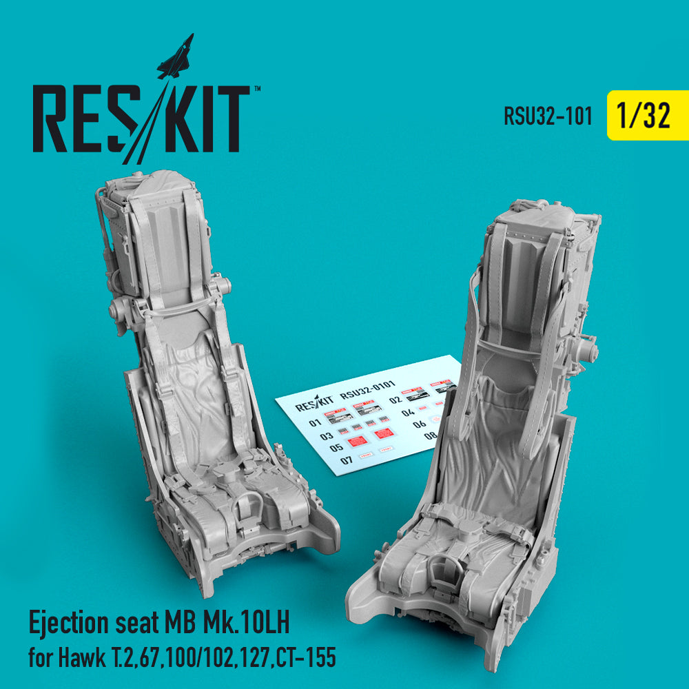 Ejection seat MB Mk.10LH for Bae Hawk T.2, 67, 100 102,127, CT-155 (3D-Printed) (designed to be used with Revell kits)