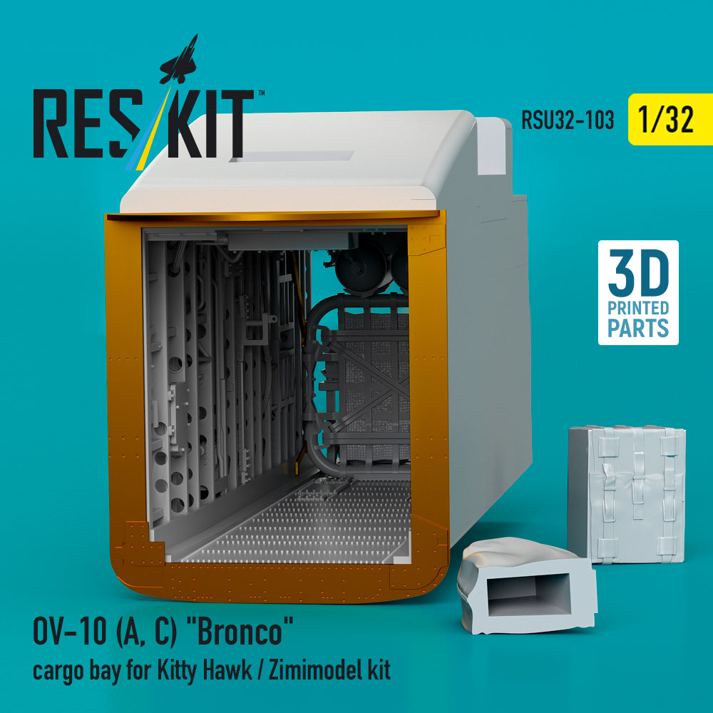 North-American/Rockwell OV-10A/OV-10C Bronco cargo bay (designed to be used with Kitty Hawk Models Models and Zimi Model kits) (3D-Printed)