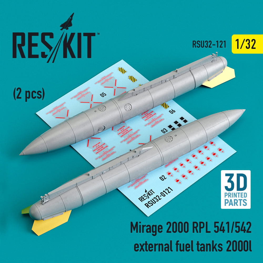 Dassault_Mirage 2000 RPL 541/542 external fuel tanks 2000lt (2 pcs) 3D-Printed)