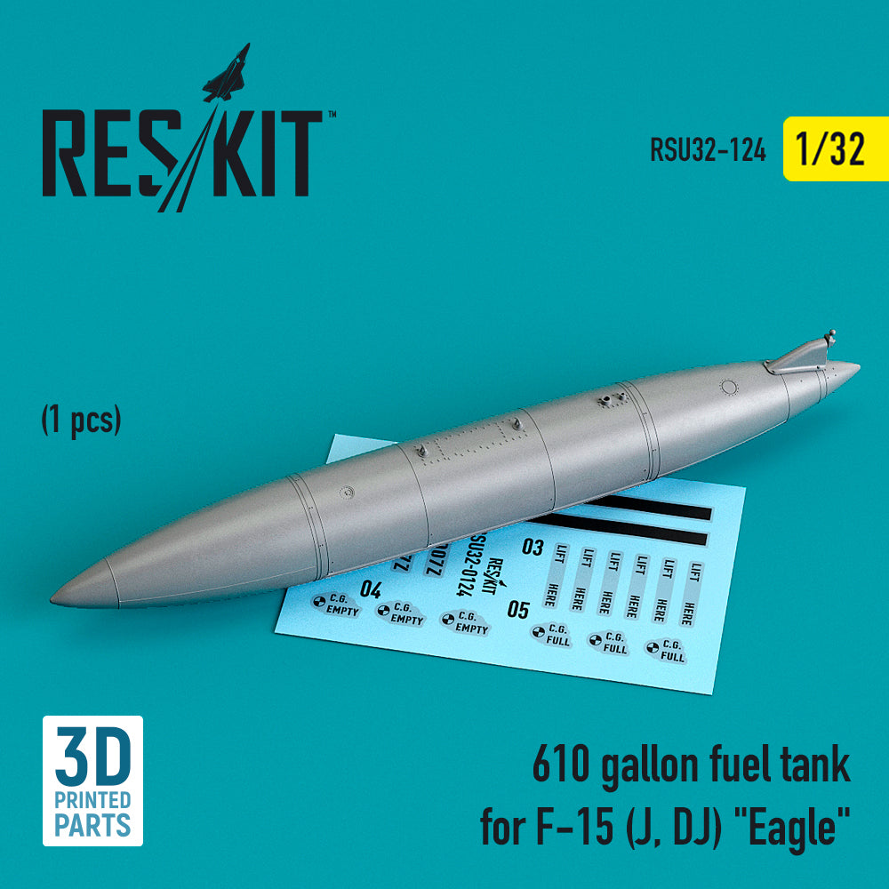 610 gallon fuel tank for McDonnell F-15J/F-15DJ Eagle 3D-Printed)