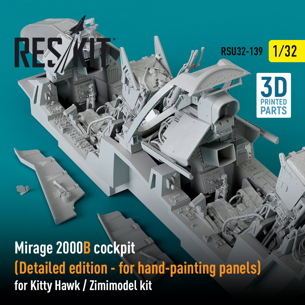 Dassault_Mirage 2000B cockpit (Detailed edition) (designed to be used with Kitty Hawk Models and Zimi Model kits) (3D-Printed) (ResKit sold out February 2026)