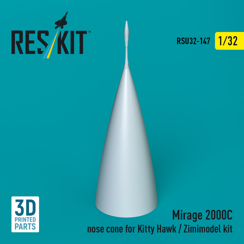 Dassault_Mirage 2000C nose cone (designed to be used with Kitty Hawk Models and Zimi Model kits) 3D-Printed