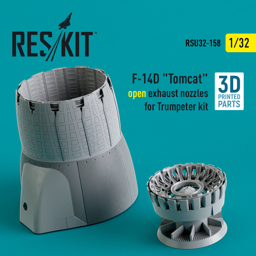 Grumman F-14D Tomcat open exhaust nozzles(designed to be used with Trumpeter kits) (3D-Printed)
