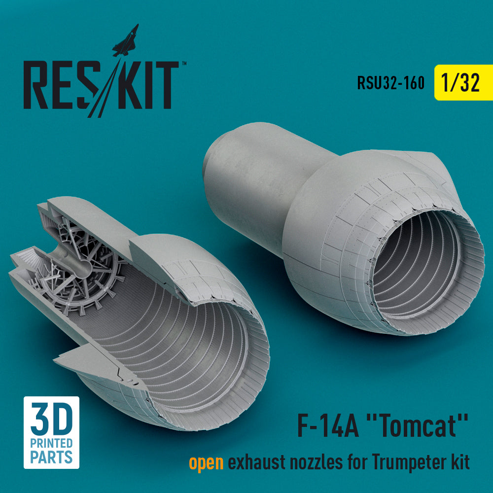 Grumman F-14A Tomcat open exhaust nozzles (designed to be used with Trumpeter kits)(3D-Printed) (ResKit sold out February 2026)
