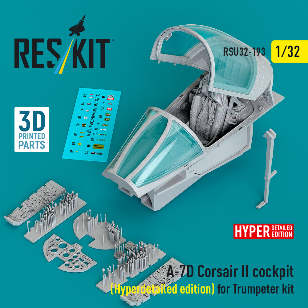 LTV A-7D Corsair II cockpit (Hyperdetailed edition) (designed to be used with Trumpeter kits) (3D-Printed)
