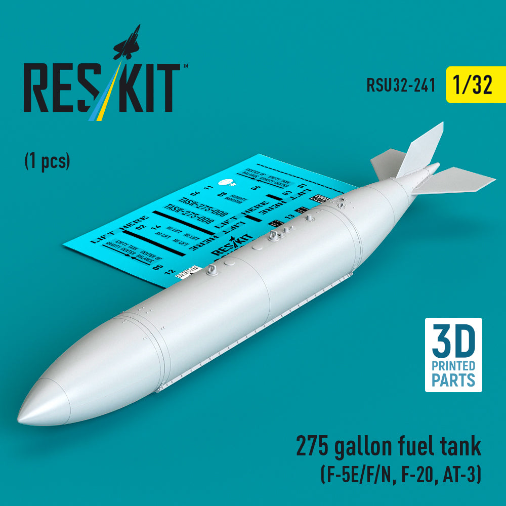 275 gallon fuel tank (F-5E/F/N, F-20, AT-3) (1 pcs) (3D-Printed)