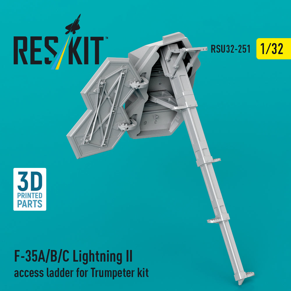 Lockheed-Martin F-35A/Lockheed-Martin F-35B/Lockheed-Martin F-35C Lightning II access ladder (designed to be used with Trumpeter kits) (3D-Printed)