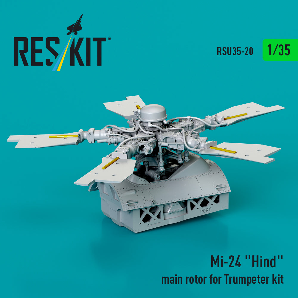 Mil Mi-24 Hind main rotor (designed to be used with Trumpeters kits) (3D-Printed)