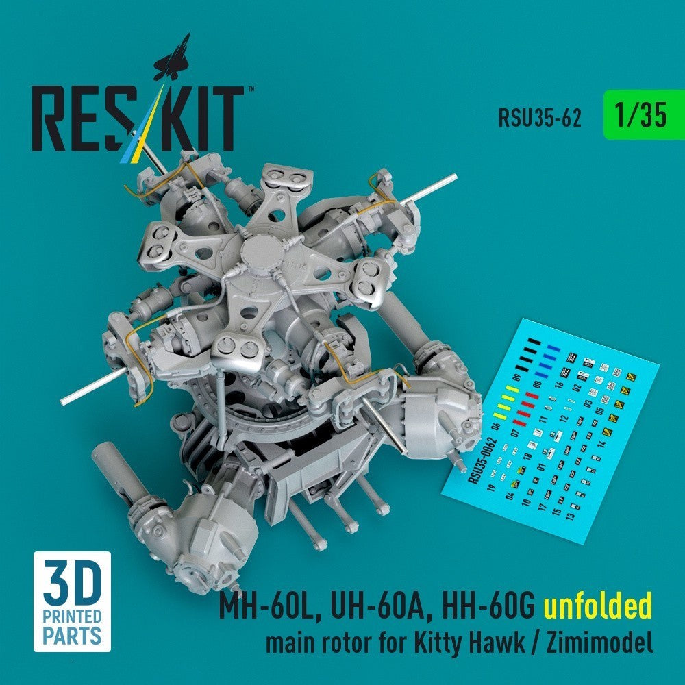 Unfolded main rotor – mission-ready configuration with precise blade profiles (designed to be used with Kitty Hawk Models and Zimi Model kits)