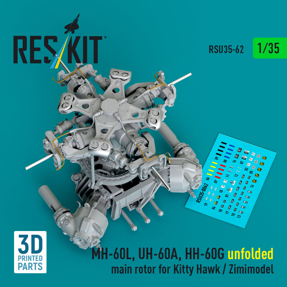 Unfolded main rotor – mission-ready configuration with precise blade profiles (designed to be used with Kitty Hawk Models and Zimi Model kits)