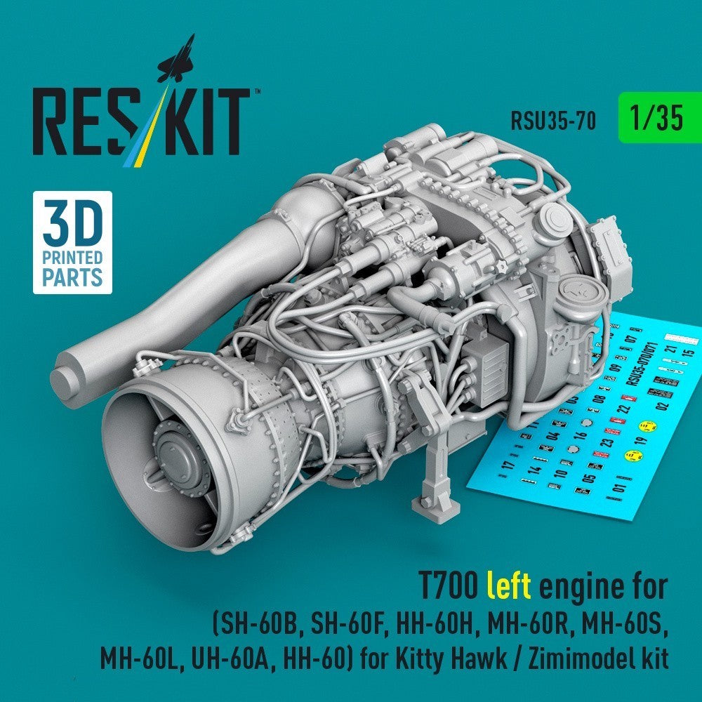 Left engine – complete powerplant detail (designed to be used with Kitty Hawk Models and Zimi Model kits)