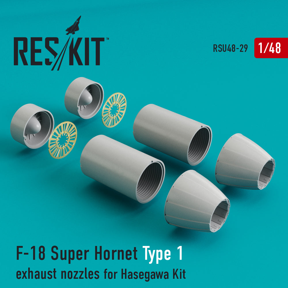 Boeing F/A-18E F/A-18F Super Hornet Type 1 exhaust nozzles (designed to be used with Hasegawa kits)(Reskit sold out March 2025)