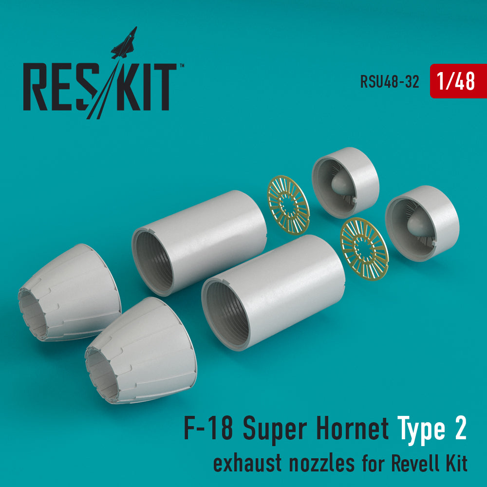 Boeing F/A-18E F/A-18F Super Hornet Type 2 exhaust nozzles (designed to be used with Revell kits)