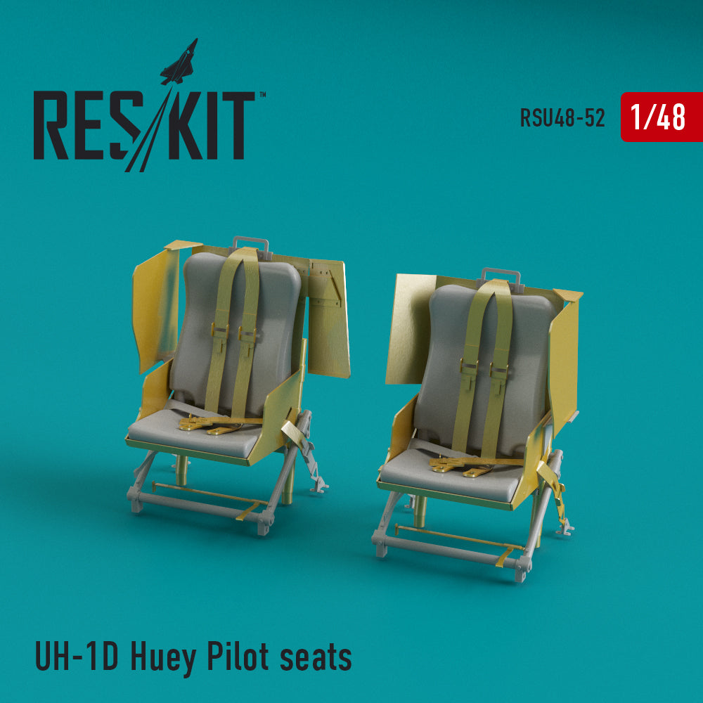 Bell UH-1D Huey Pilot seats (designed to be used with Kitty Hawk Models Models and Zimi Model kits)(Reskit sold out July 2025)
