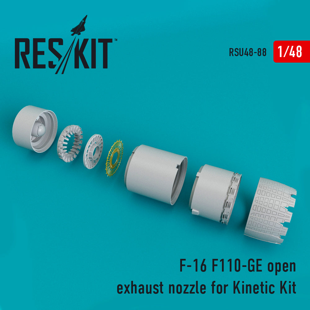 Lockheed-Martin F-16C (F110-GE) open exhaust nozzle (designed to be used with Kinetic Model kits)(Reskit sold out July 2025)