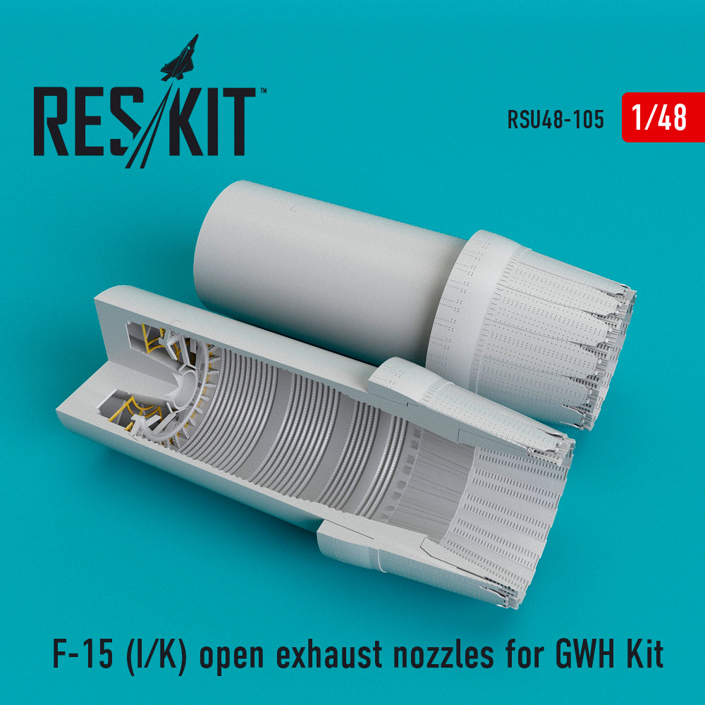 McDonnell F-15I Eagle (F-15K) open exhaust nozzles (designed to be used with Great Wall Hobby kits)(discontinued by Reskit June 2025)