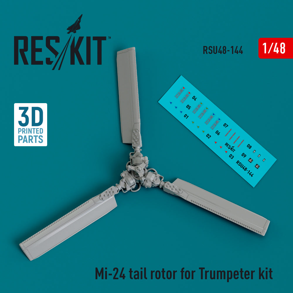 Mil Mi-24 tail rotor (designed to be used with Trumpeter kits)(3D-Printed)