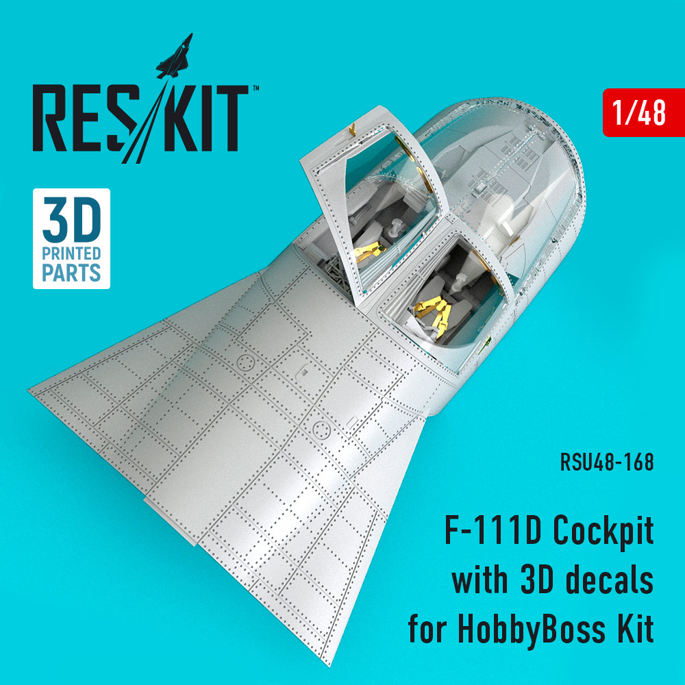 General-Dynamics F-111D Cockpit with (3D- Printed decals) (designed to be used with Hobby Boss kits) (ResKit sold out February 2026)