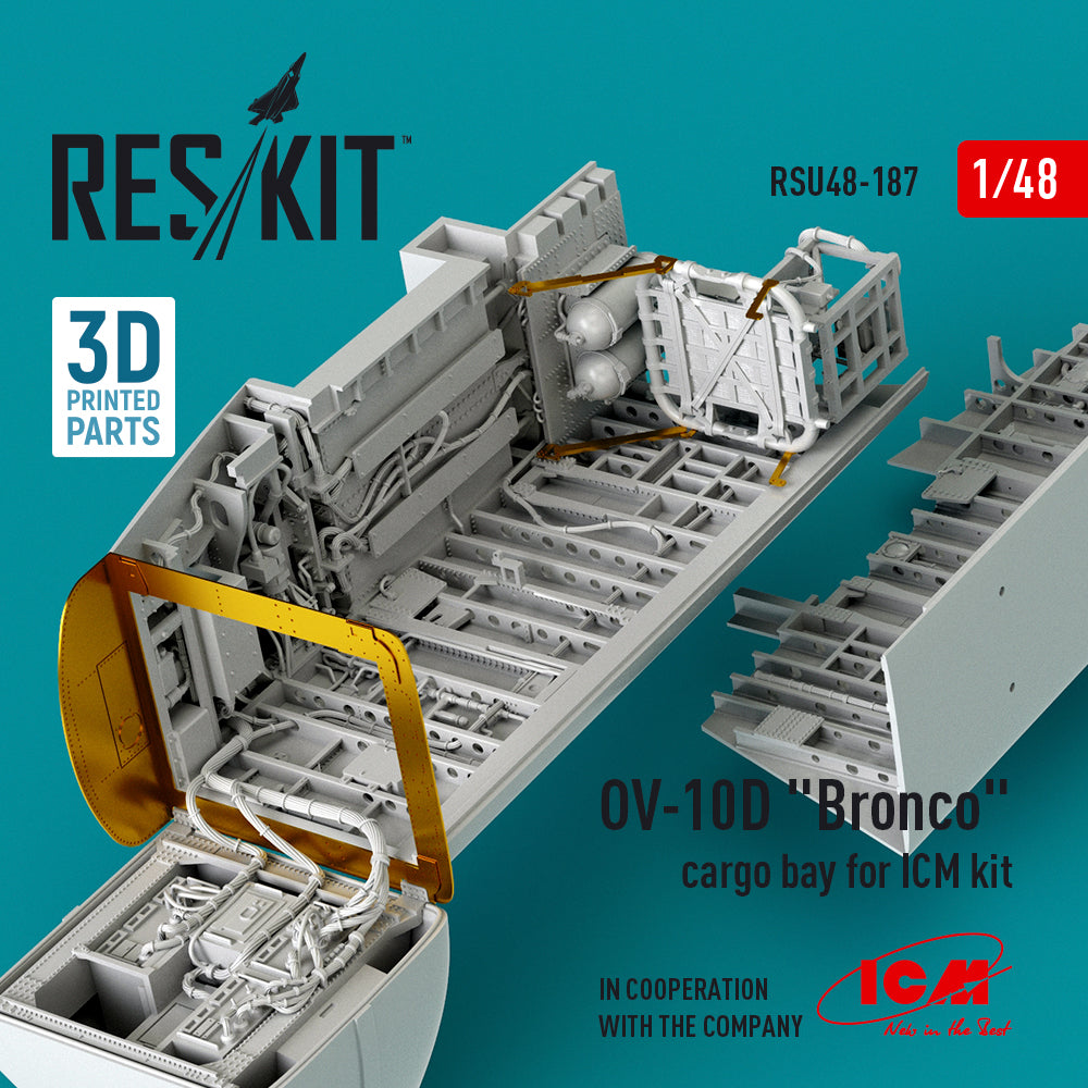 North-American/Rockwell OV-10D Bronco cargo bay (designed to be used with ICM UA UK kits) (3D-Printed) (designed to be used with ICM UA UK kits)