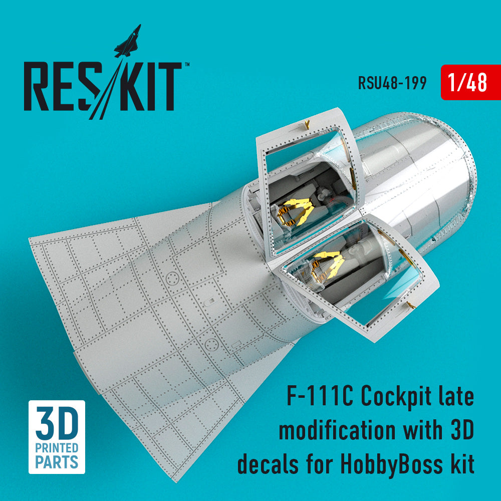 General-Dynamics F-111C Cockpit late modification with (3D- Printed decals) (designed to be used with Hobby Boss kits)