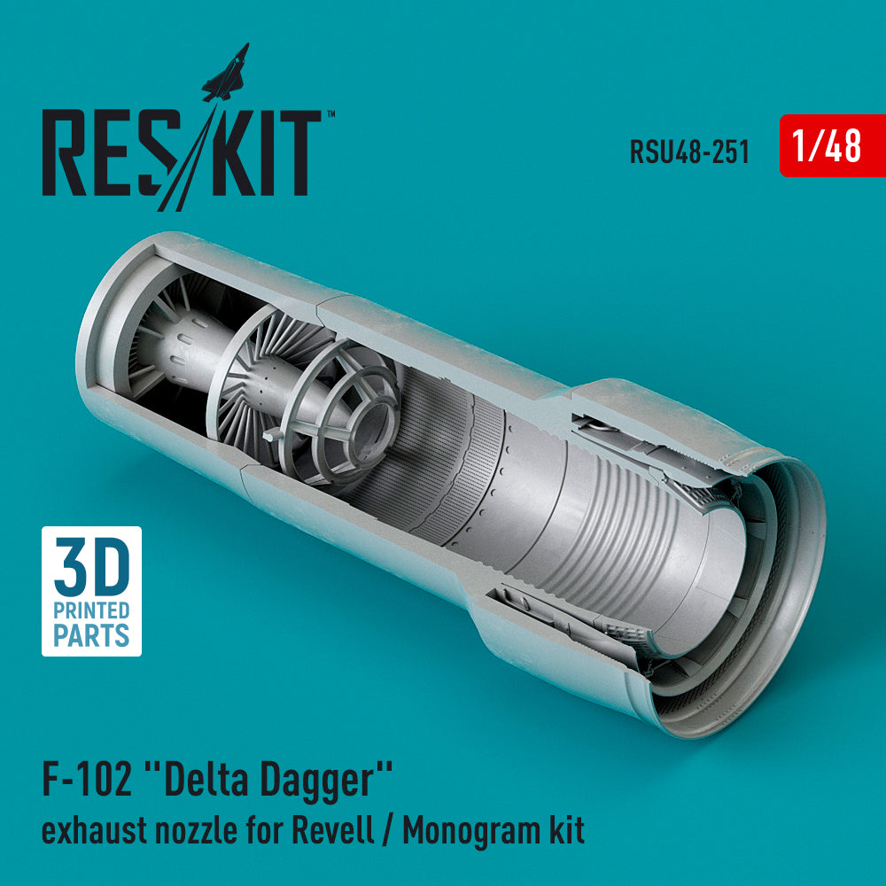 Convair F-102A Delta Dagger exhaust nozzle (designed to be used with Monogram and Revell kits) (3D-Printed)