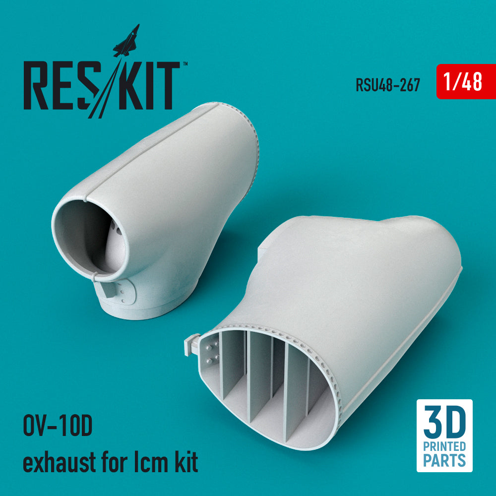 North-American/Rockwell OV-10D Bronco exhaust (designed to be used with ICM UA UK kits) 3D-Printed