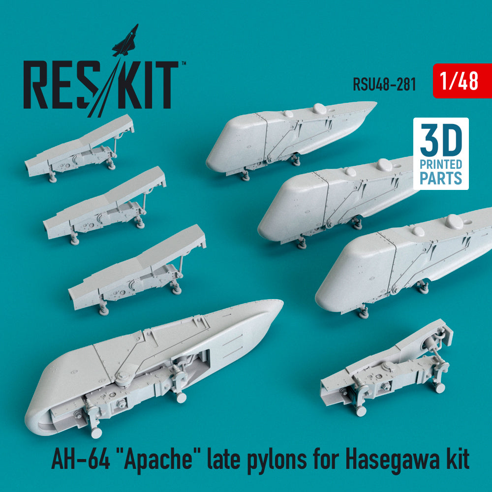 Bell/Boeing AH-64 Apache late pylons (designed to be used with Hasegawa kits) (3D-Printed)
