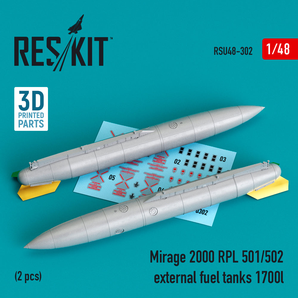 Dassault_Mirage 2000 RPL 501/502 external fuel tanks 1700lt (2 pcs) 3D-Printed