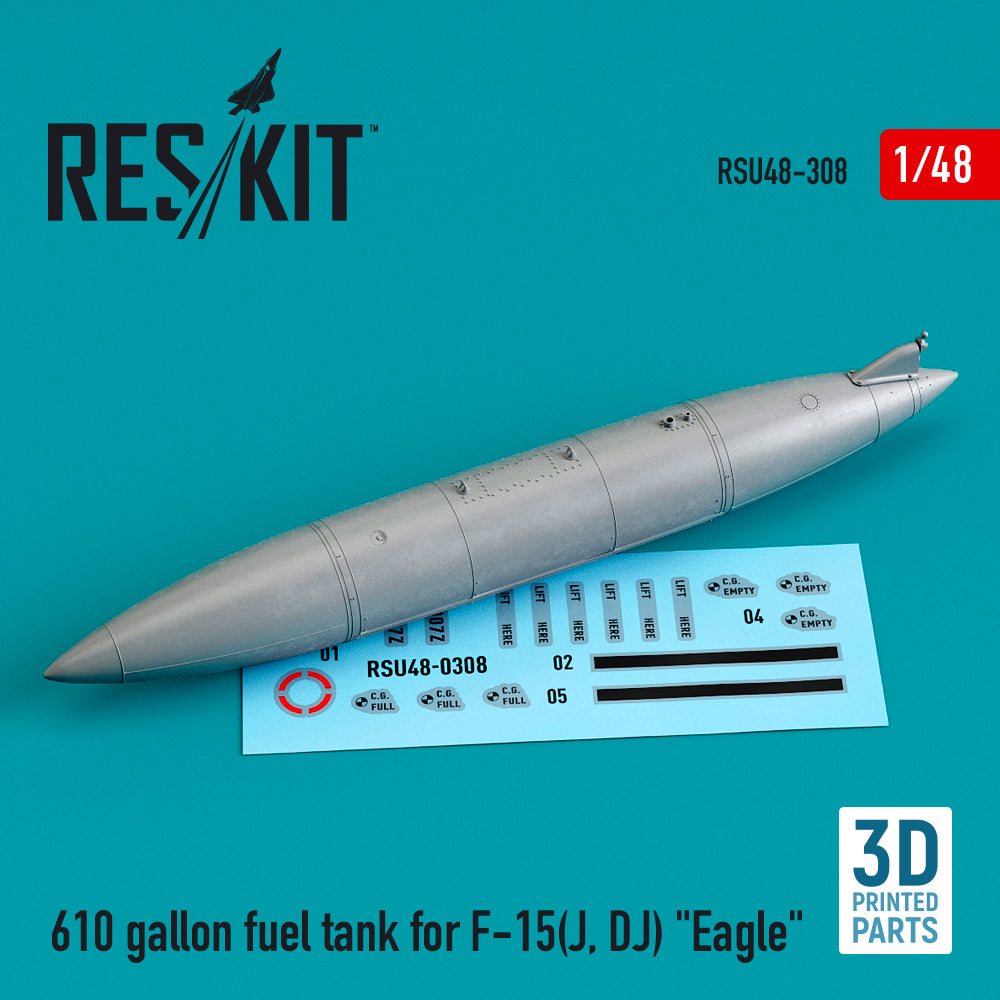 610 gallon fuel tank for the McDonnell F-15J/F-15DJ Eagle 3D-Printed