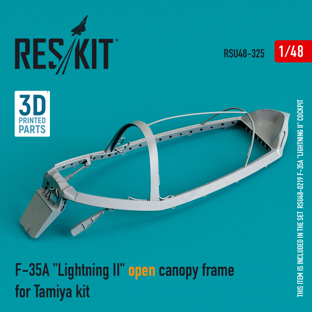 Lockheed-Martin F-35A Lightning II open canopy frame (designed to be used with Tamiya kits) 3D-Printed