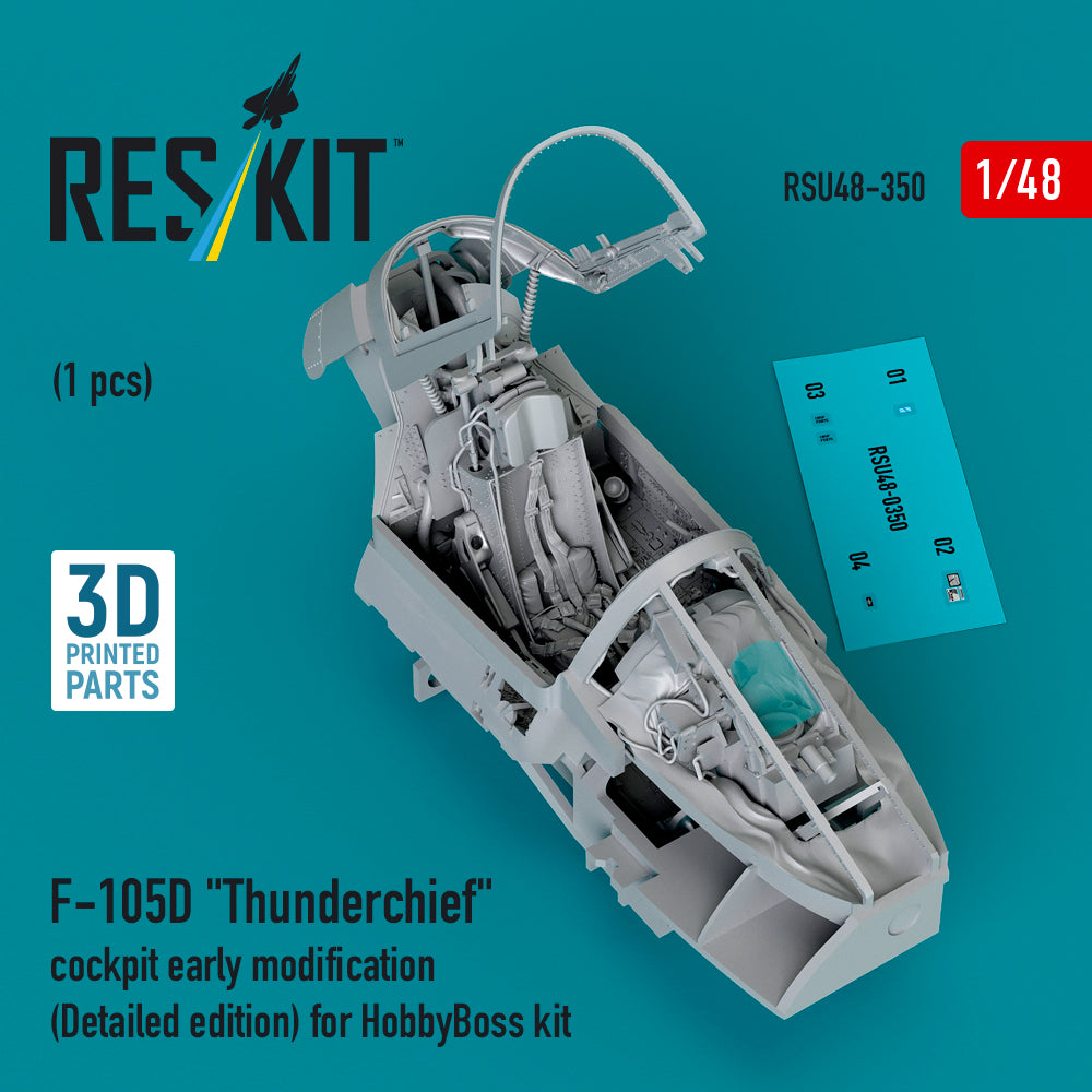 Republic F-105D Thunderchief cockpit early modification (Detailed edition) (designed to be used with Hobby Boss kits) (3D-Printed)