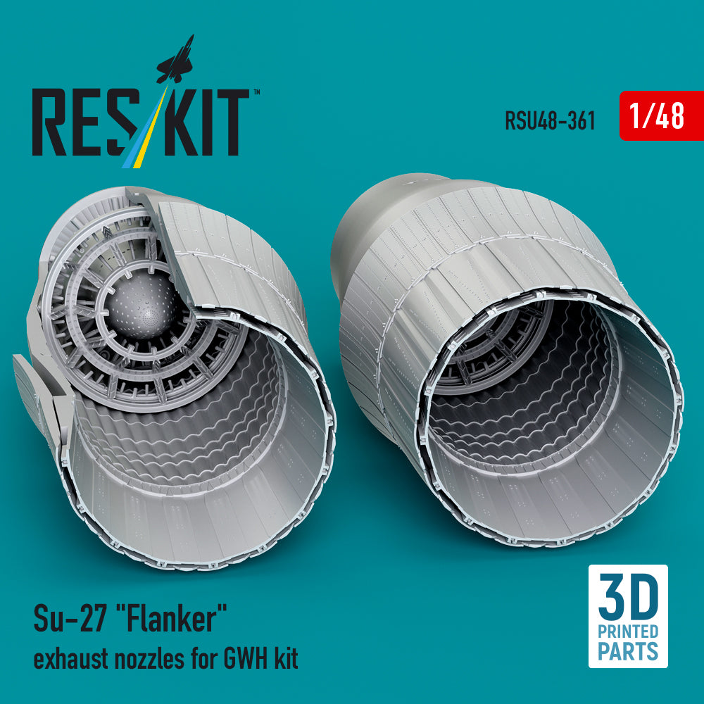 Sukhoi Su-27 Flanker exhaust nozzles (designed to be used with Great Wall Hobby kits) 3D-Printed