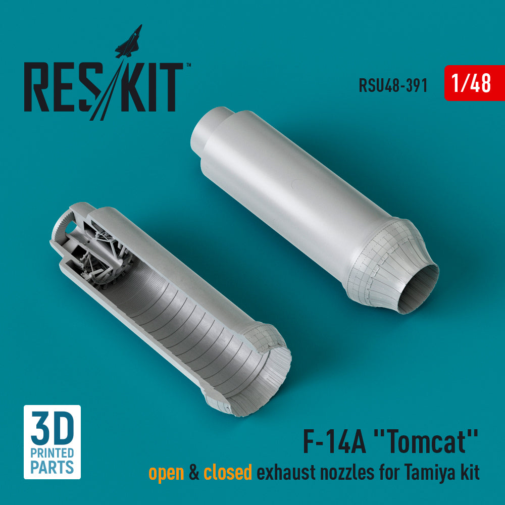 Grumman F-14A Tomcat open & closed exhaust nozzles (designed to be used with Tamiya kits) (3D-Printed)