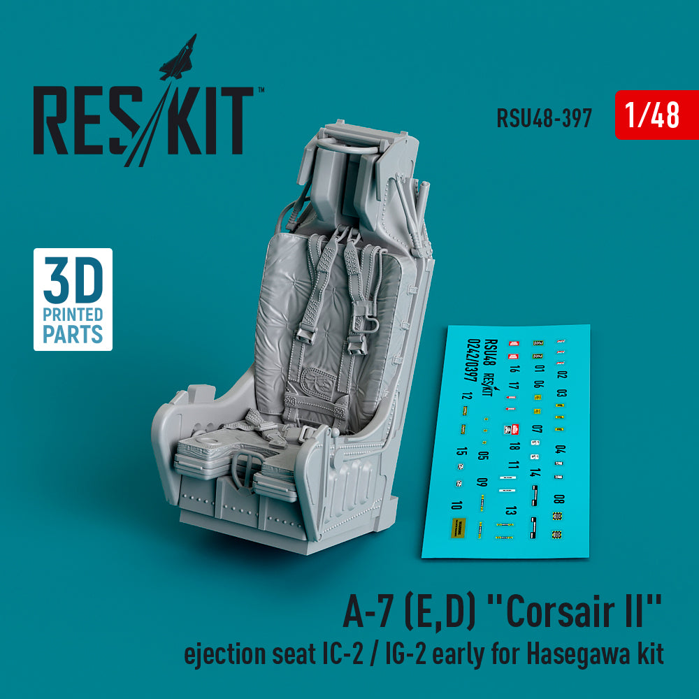 LTV A-7D/A-7E Corsair ejection seat IC-2 / IG-2 early(designed to be used with Hasegawa kits) (3D-Printed)