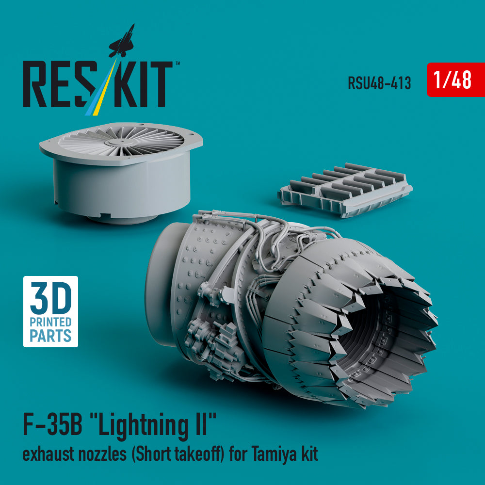 Lockheed-Martin F-35B Lightning II exhaust nozzles (short takeoff) (designed to be used with Tamiya kits) (3D-printed)