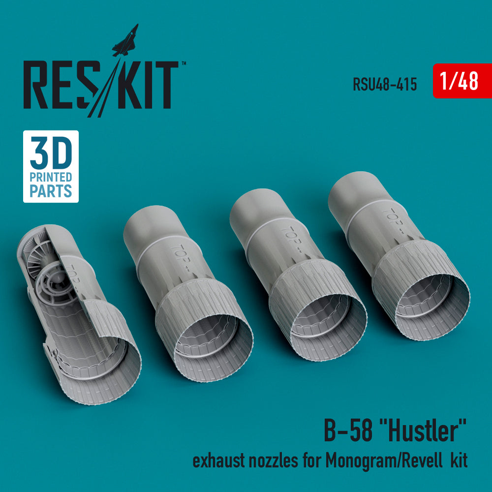 Convair B-58 Hustler exhaust nozzles (designed to be used with Monogram and Revell kits) (3D-Printed)