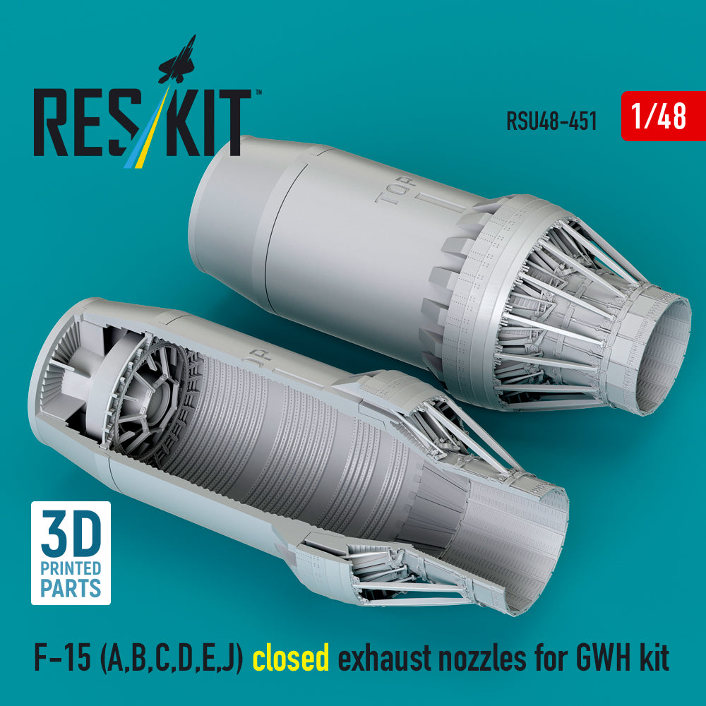McDonnell F-15A, F-15AB, F-15AC, F-15AD, F-15AE, F-15AJ Eagle closed exhaust nozzles (designed to be used with Great Wall Hobby kits) (3D-Printed)