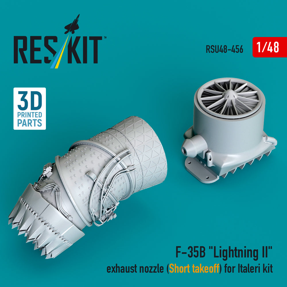 Lockheed-Martin F-35B Lightning II exhaust nozzle (Short takeoff) (designed to be used with Italeri kits) (3D-Printed)