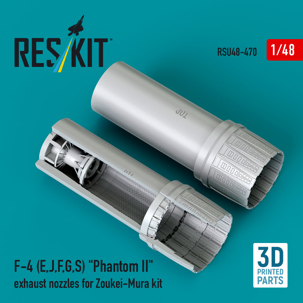 McDonnell F-4E, F-4J, F-4F, F-4G, F-4S Phantom II exhaust nozzles (designed to be used with for Zoukei-Mura kits) (3D-Printed)