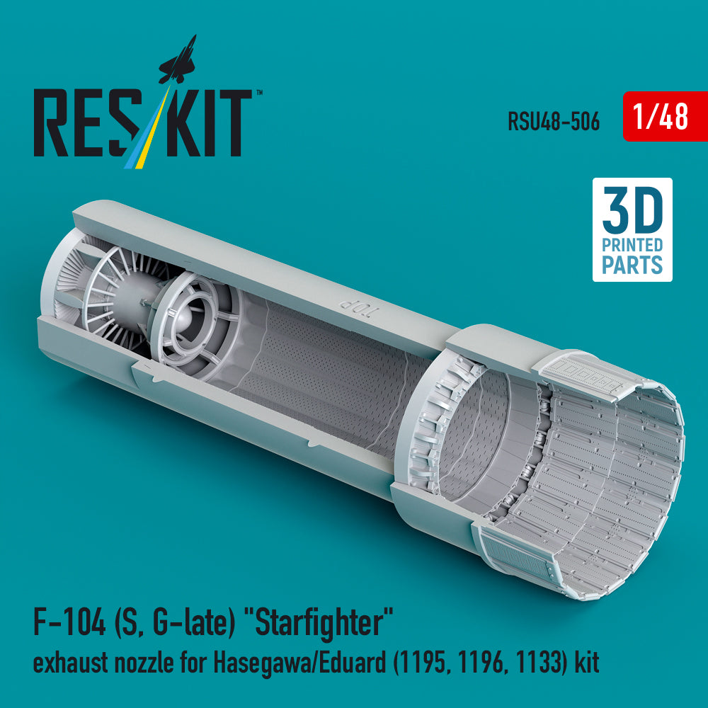 Lockheed F-104S, F-104G late) Starfighter exhaust nozzle (designed to be used with Eduard and Hasegawa kits) (1195, 1196, 1133) kit 3D-Printed (