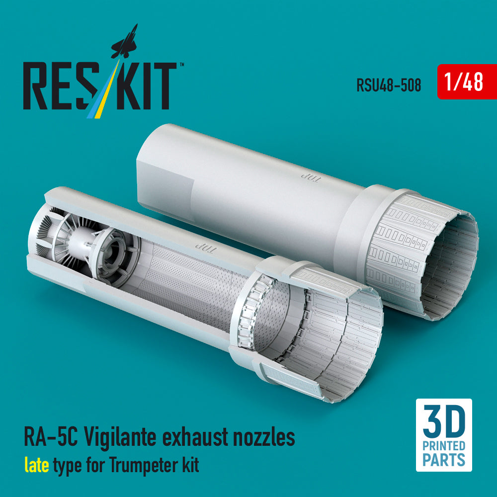 RA-5C Vigilante exhaust nozzles late type (designed to be used with Trumpeter kits) (3D Printed)