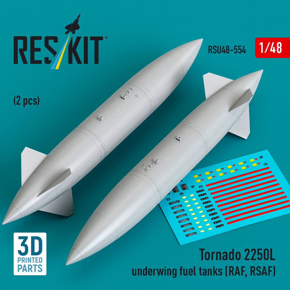 Panavia Tornado 2250L underwing fuel tanks (RAF, RSAF) (2 pcs) (3D Printed)