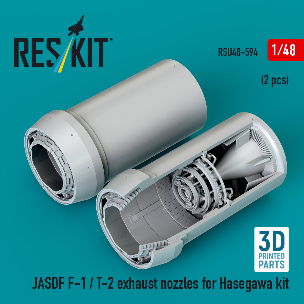 JASDF F-1 / T-2 exhaust nozzles (designed to be used with Hasegawa kits) (3D-Printed) (1/48)
