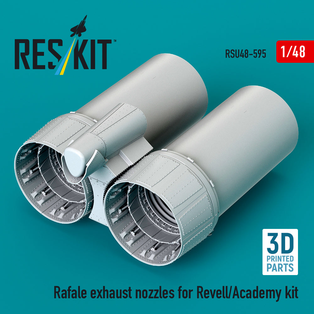 Dassault Rafale exhaust nozzles (designed to be used with Academy and Revell kits) (3D-Printed) (1/48)