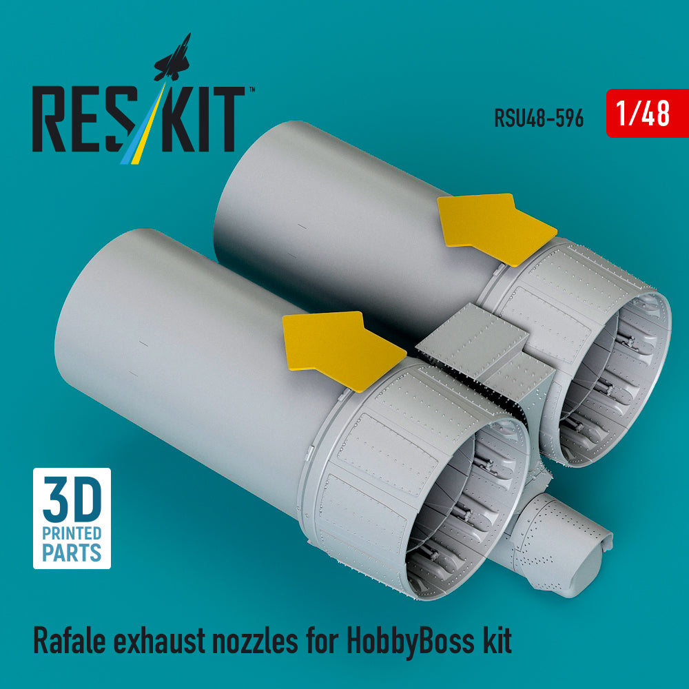 Dassault Rafale exhaust nozzles (designed to be used with Hobby Boss kits) (3D-Printed) (1/48)